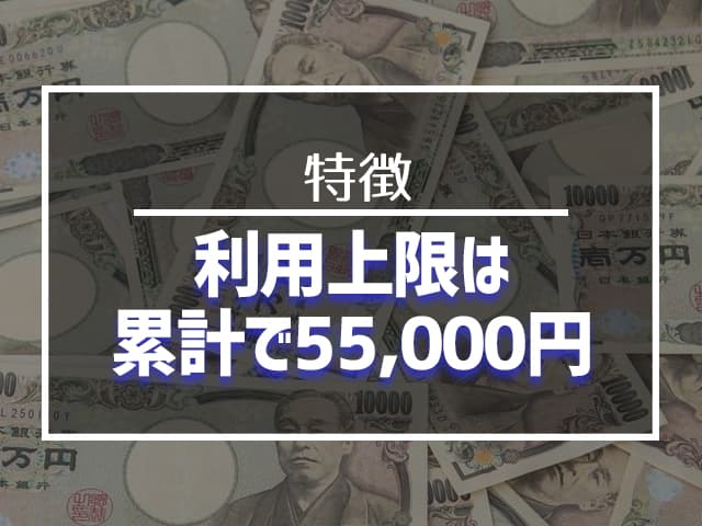 利用上限は累計で55,000円 