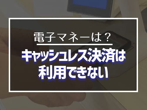 キャッシュレス決済は利用できない