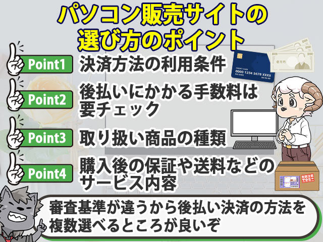 パソコンを販売しているサイトの選び方