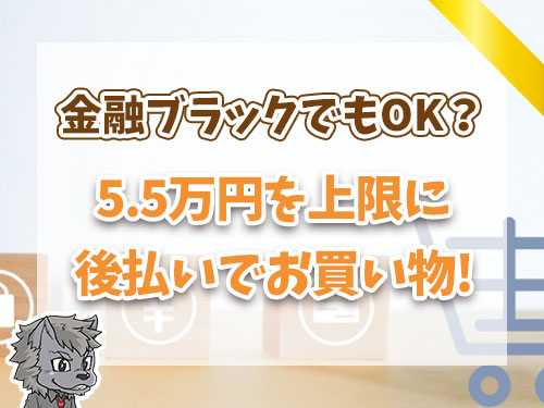 ５．５万円を上限に後払いでお買い物