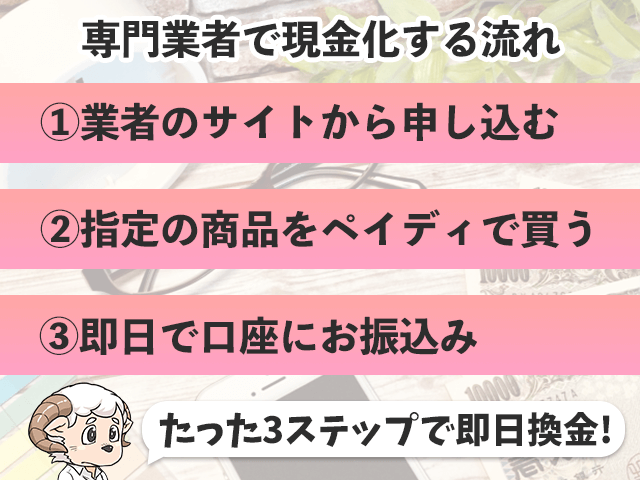 ペイディ現金化業者に頼んで換金する方法