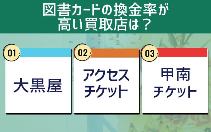 図書カードの換金率は高い買取店は？