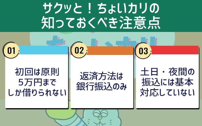 サクッとちょいカリの知っておくべき注意点