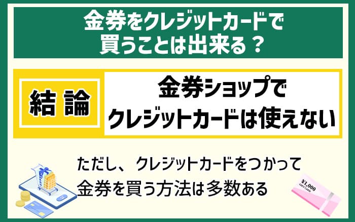 金券をクレジットカードで買うことは出来る？