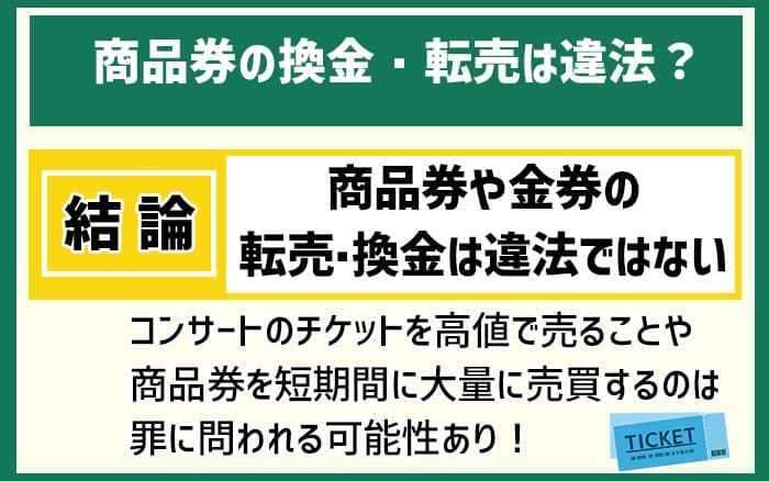 商品券の換金・転売は違法？