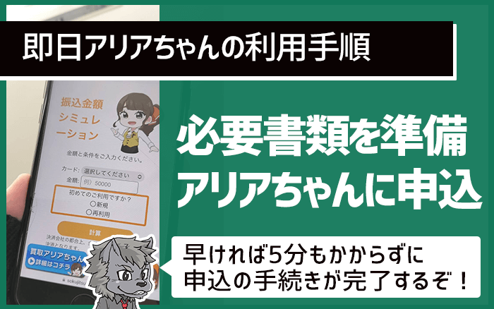 書類を用意してアリアちゃんに申し込み