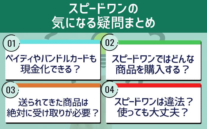 スピードワンの気になる疑問まとめ