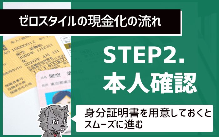 ゼロスタイルのサイトで本人確認