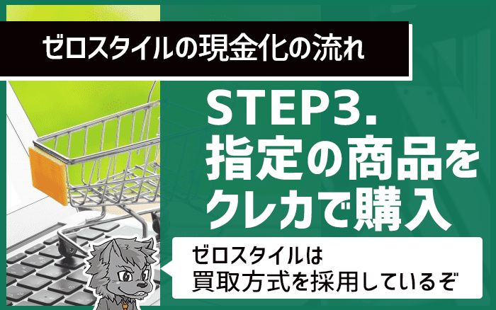 ゼロスタイル指定の商品をクレカで購入