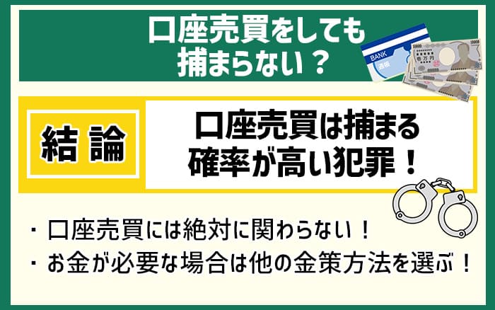 口座売買をしても捕まらない？