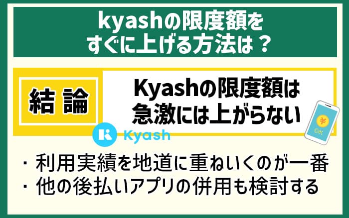 Kyashの限度額は急激には上がらない