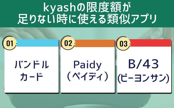 kyashの限度額が足りない時に使える類似アプリ