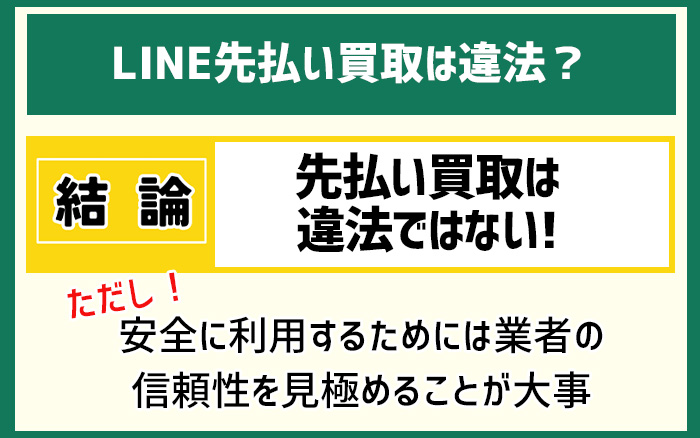 LINE先払い買取は違法じゃないの？法律・規制の観点から解説