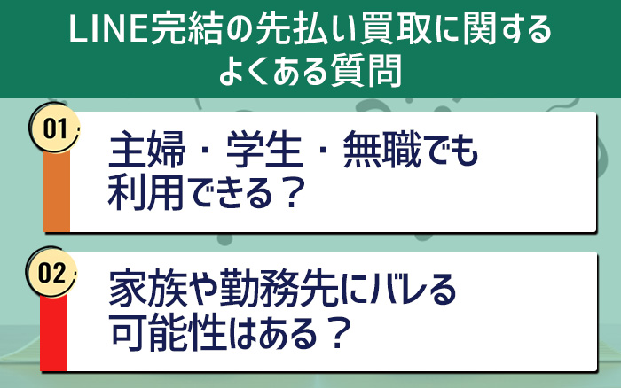 LINE完結の先払い買取に関するよくある質問（Q&A）