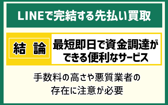 LINEで完結する先払い買取を利用する際のまとめ