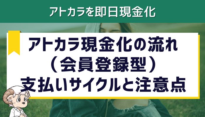 アトカラ現金化の流れ（会員登録型）：支払いサイクルと注意点