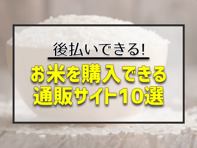 【2023年最新】お米を後払いで購入できる通販サイト10選！